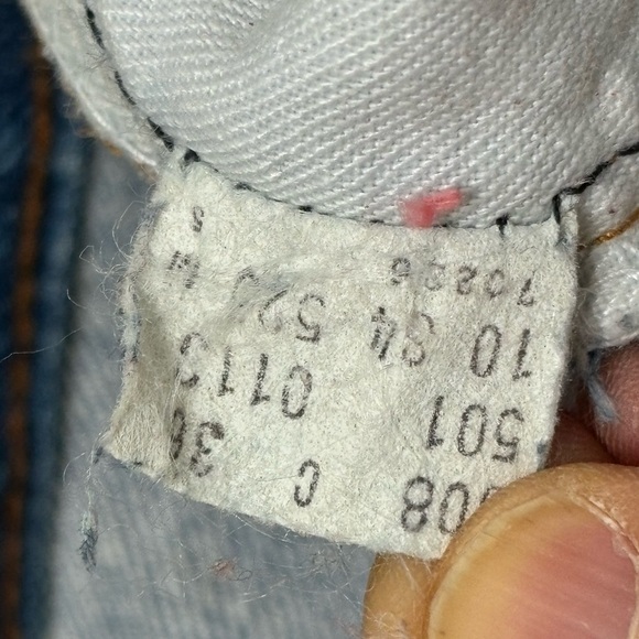 Vtg 80s Levi’s 501 Fly Button Red Tab Denim Jeans 36  Usa Made 501-0115 AS IS - Picture 6 of 16